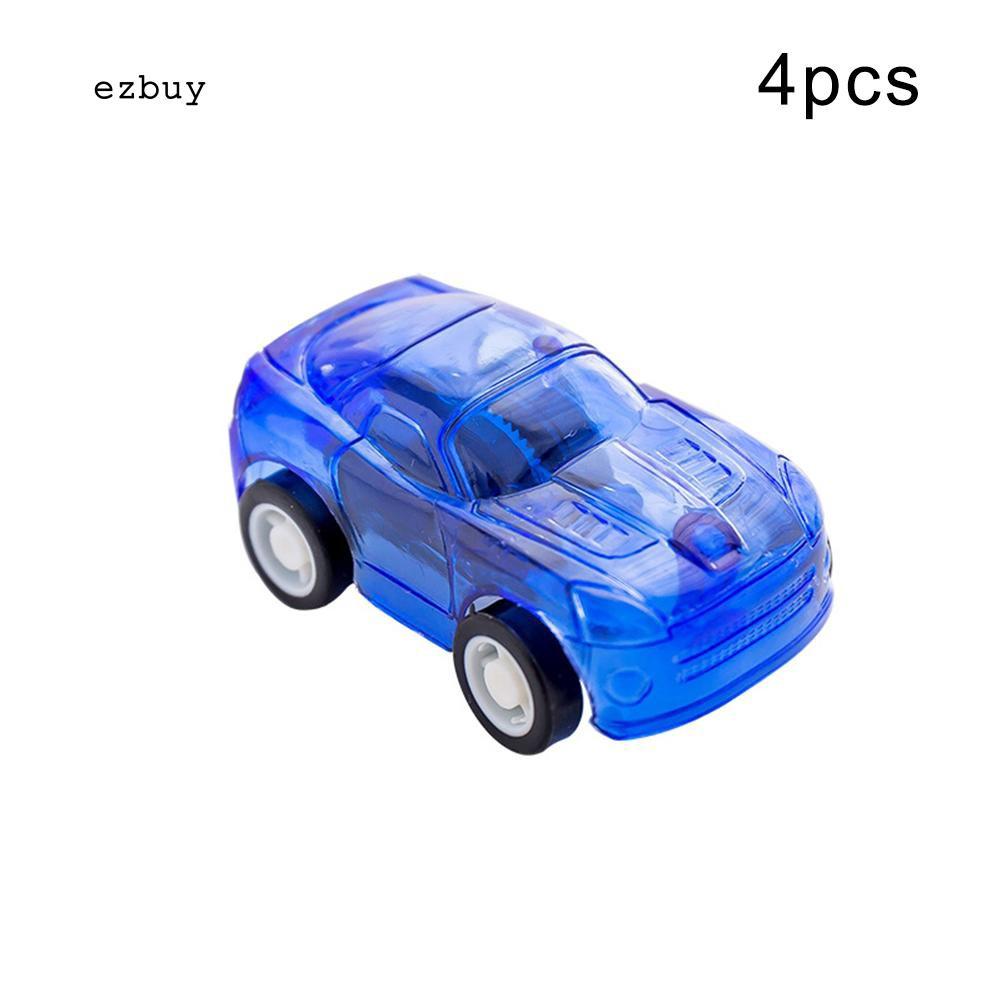 【EY】4Pcs Mini Pull Back Transparent Car Vehicle Model Preschool Learning Kids Toy