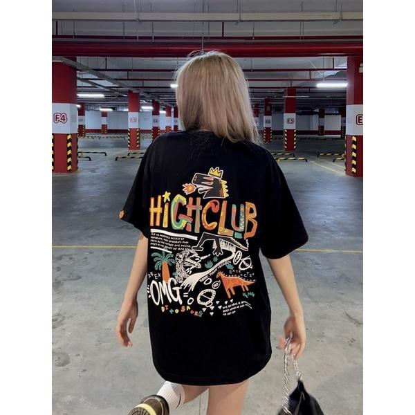 Áo Thun DINOSAUR Tay Lỡ Unisex Nam/Nữ Đen/Beige Cổ Tròn - HIGHCLUB