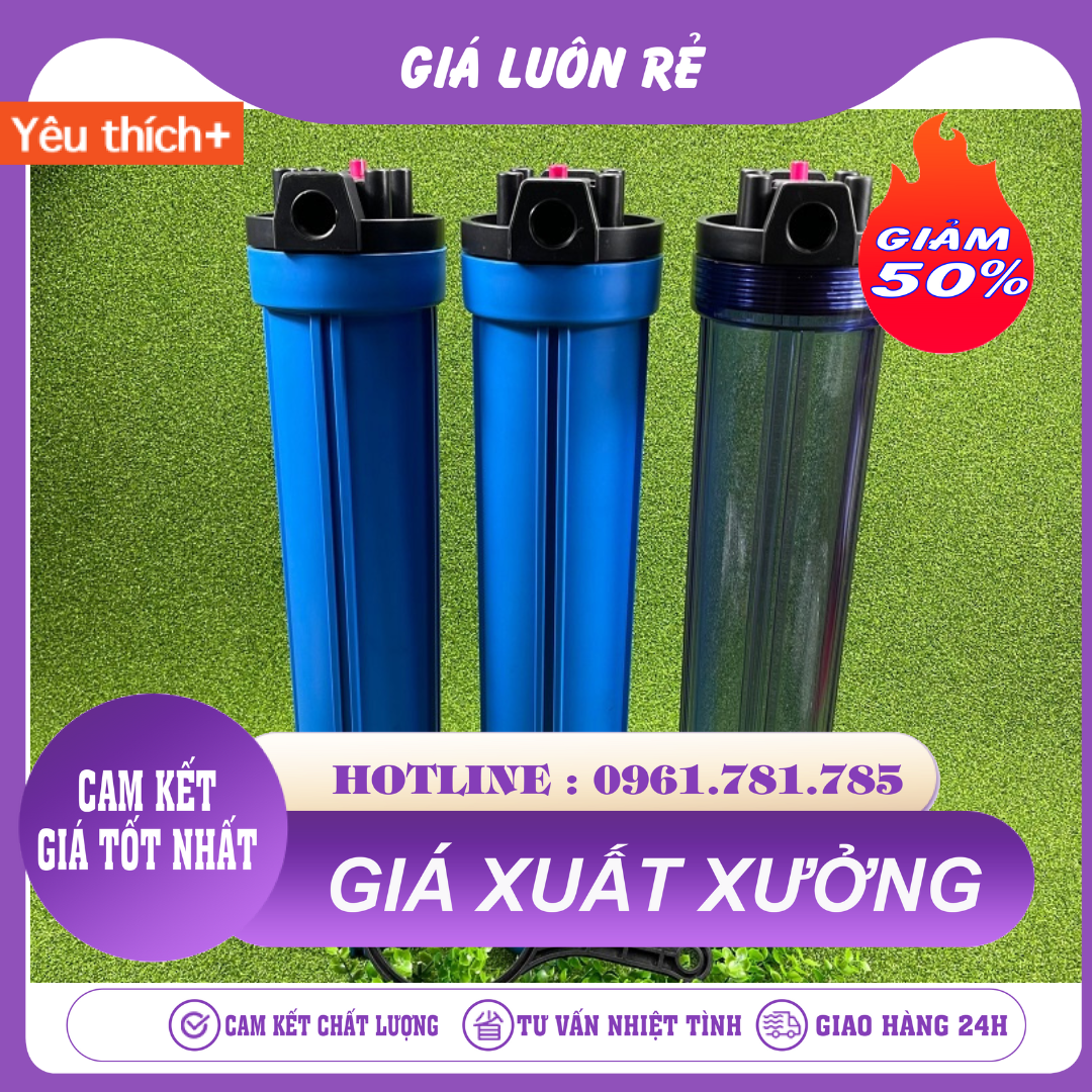 Bộ Cốc Lọc 20" - Lọc Thô 20 Inch Lọc Cặn Bẩn Tạp Chất Nấu Ăn Tắm Giặt An Toàn Chi Phí Hợp Lý