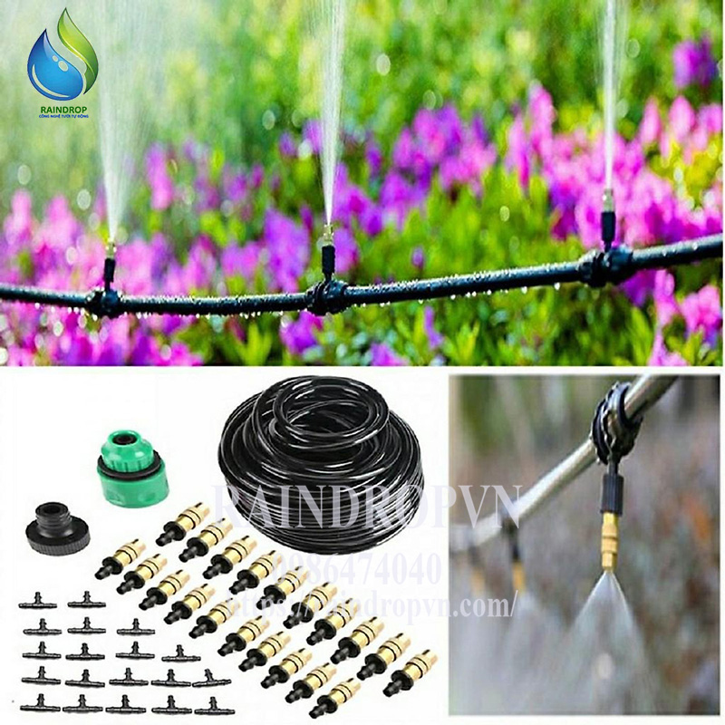 Bộ KIT Phun Sương Tưới Cây 20 Béc Bằng Đồng Cao Cấp