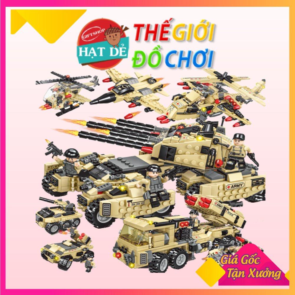 Bộ 6 in 1 biệt đội quân sự 6 in 1 đồ chơi mô hình lắp ráp thông minh phát triển trí tuệ 3-6 tuổi