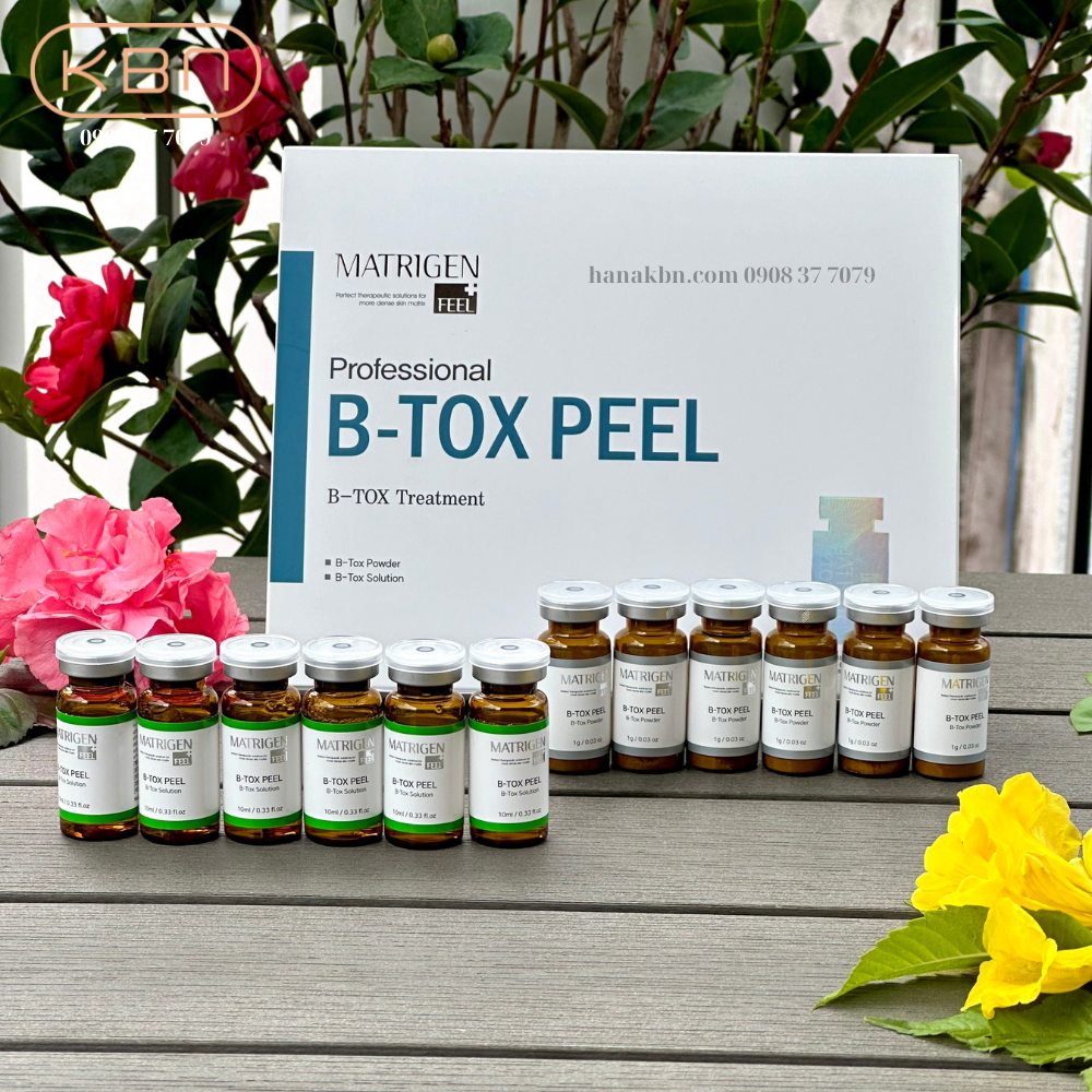 Tảo Peel Da B-TOX PEEL, Tảo Tái Tạo Da 2 Màu - 12 Lọ/ Hộp - Loại Bỏ Độc Tố, Mụn, Làm Sạch Da