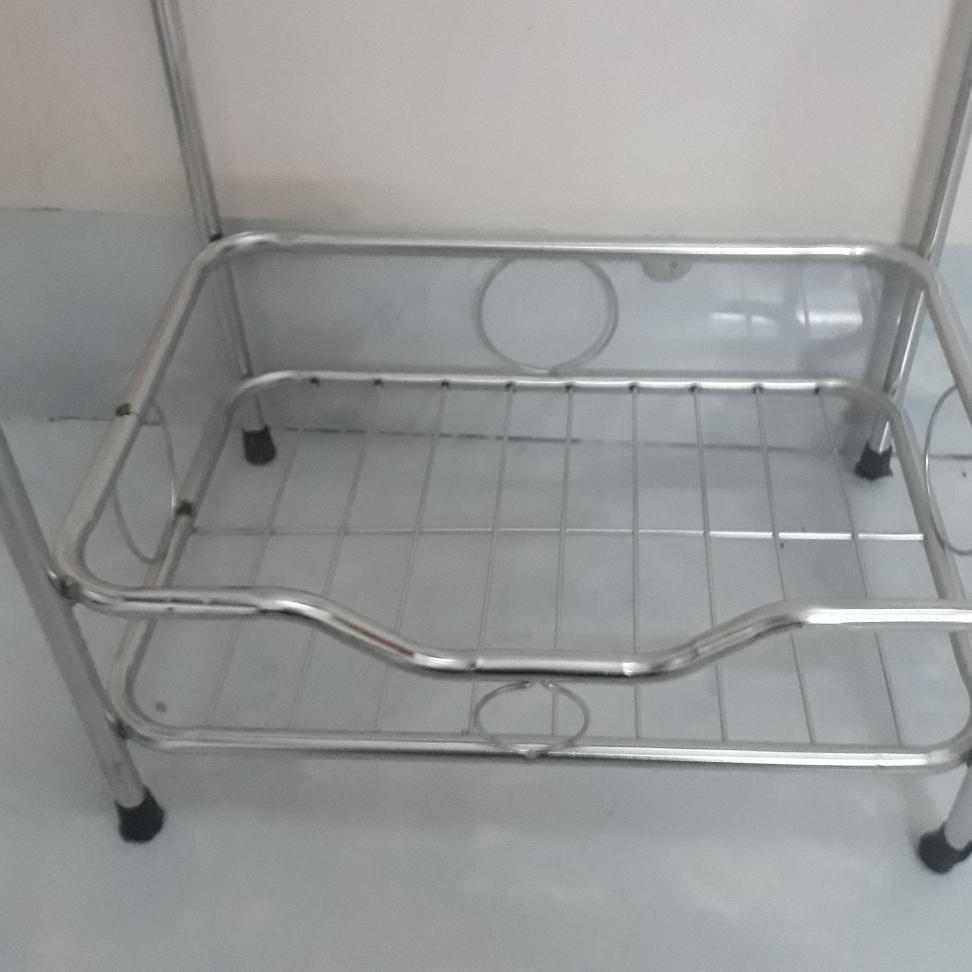 Kệ inox chữ nhật hai tầng 46×20