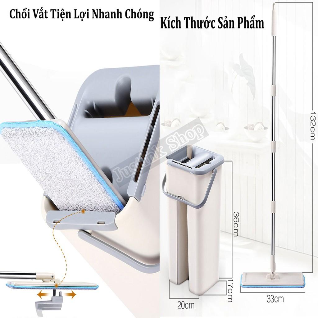 Bộ cây lau nhà thông minh kèm thùng vắt 2 ngăn - JLVQ-2975-BCLN