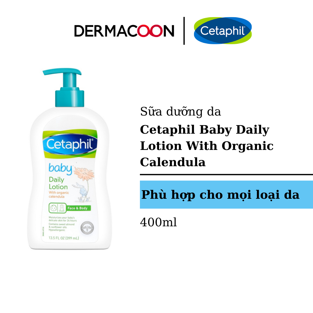 Sữa dưỡng ẩm dịu lành hằng ngày cho bé Cetaphil Baby Daily Lotion with Organic Calendula 400ml