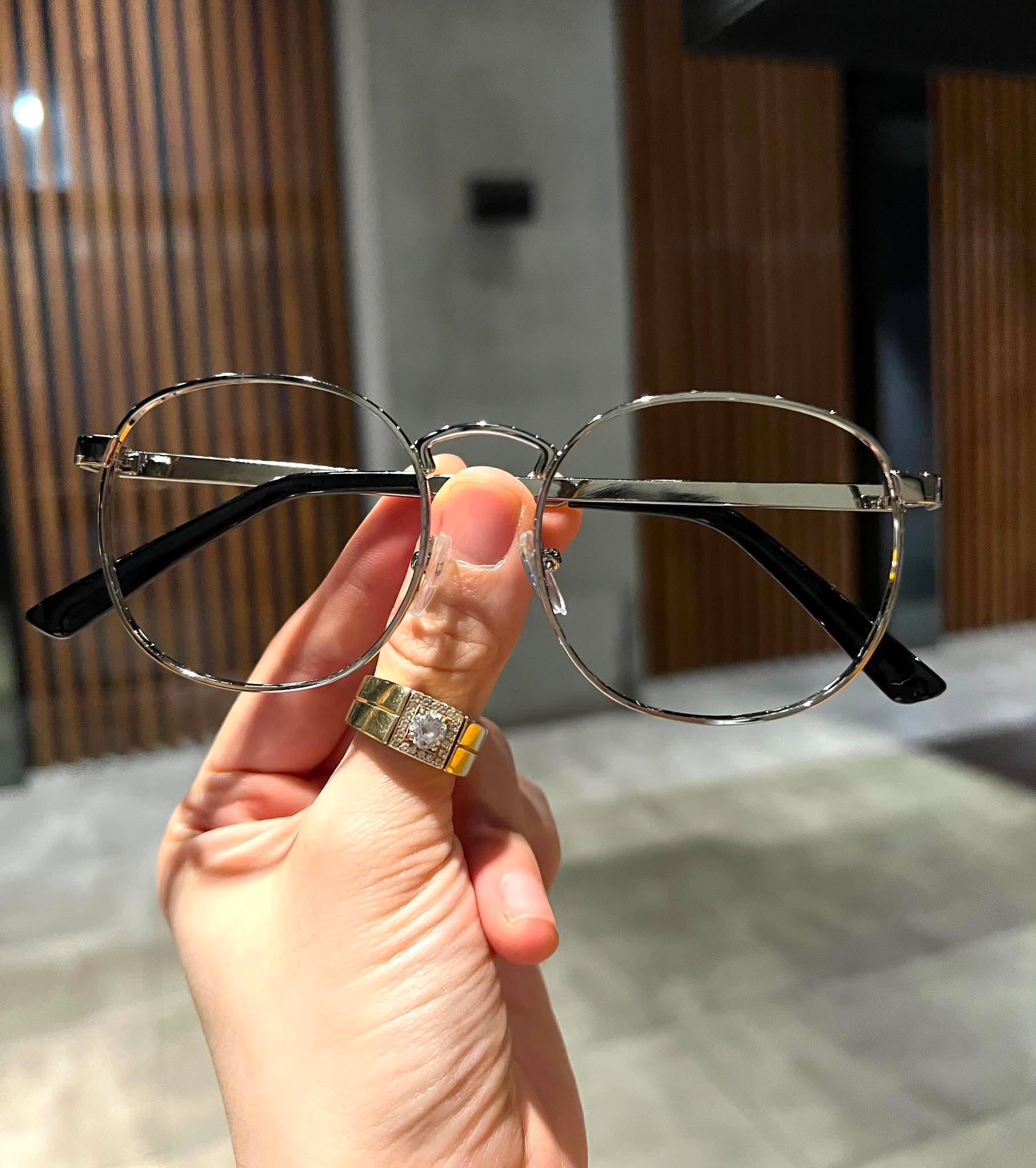 Kính mắt nam nữ vintage dáng tròn kim loại bản dày chắc chắn