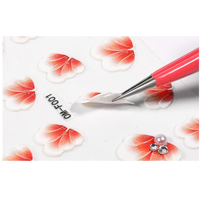 Sticker dán móng hoa lá nail 3 chiều nổi 5D , tấm sticker hoa nail trang trí móng