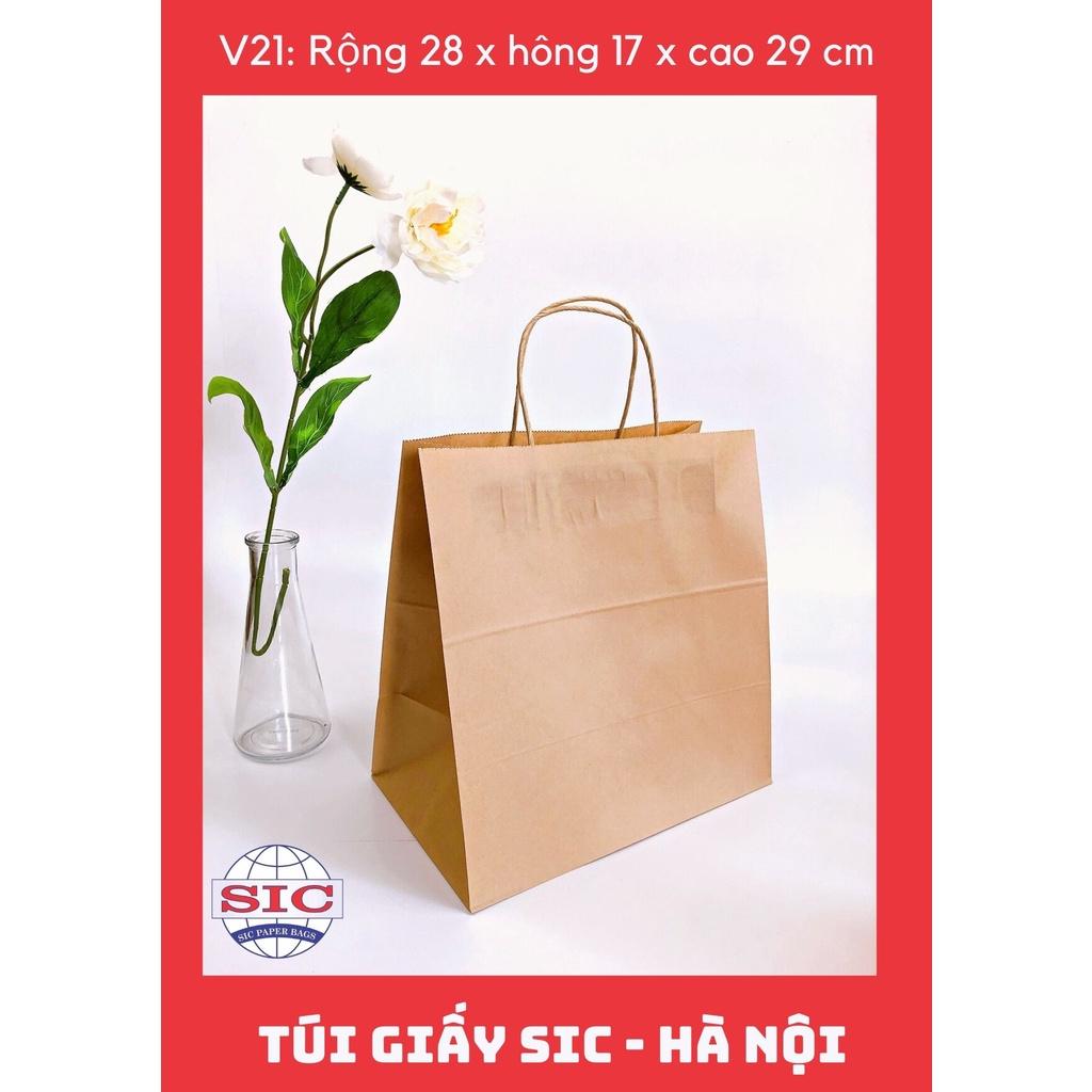 10 CHIẾC TÚI GIẤY KRAFT V21: 28x17x29cm CÓ QUAI ( ẢNH THẬT)