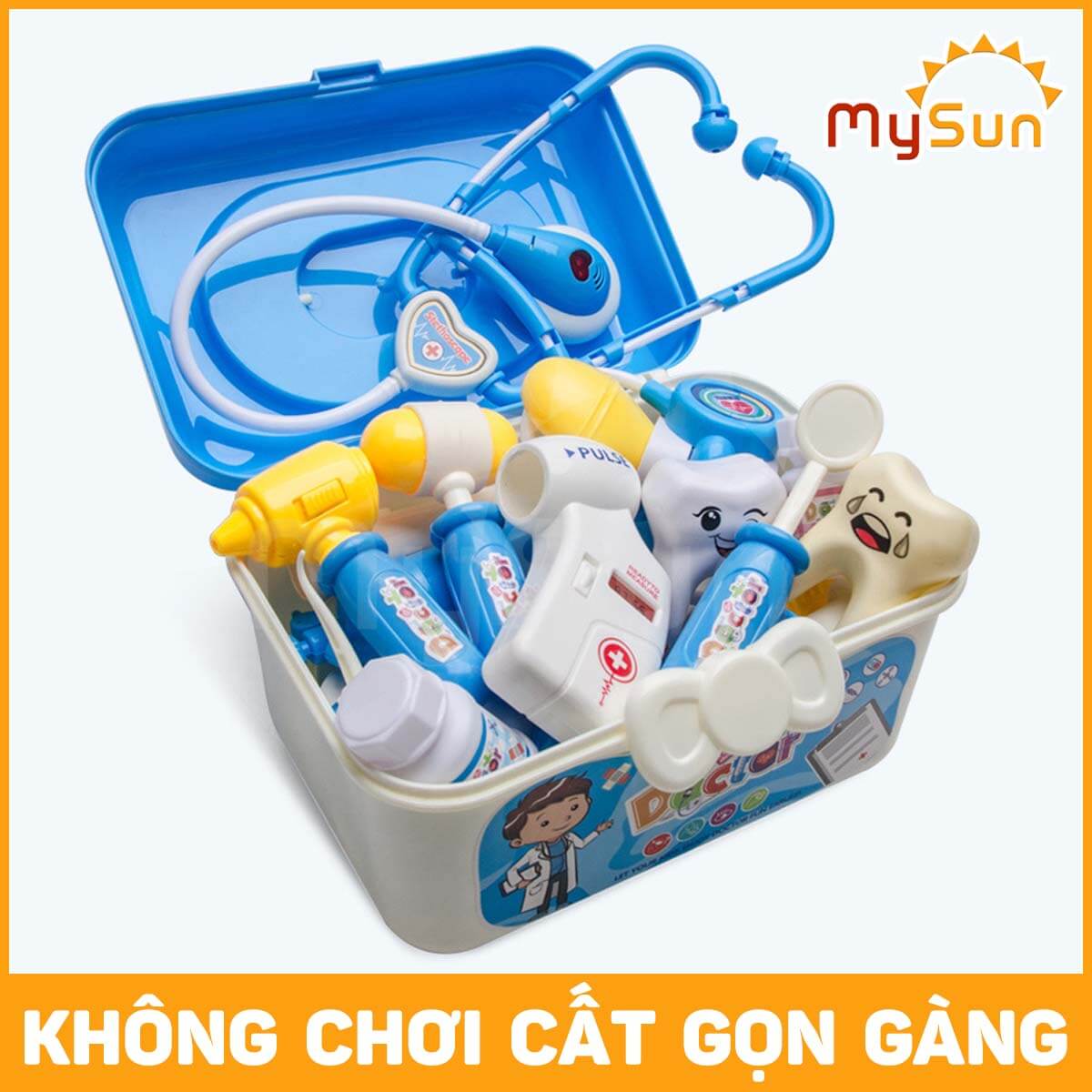 Bộ đồ chơi bác sĩ sỹ cho bé gái trai khám bệnh răng nha khoa cao cấp - Áo bác sĩ y tá hướng nghiệp MySun