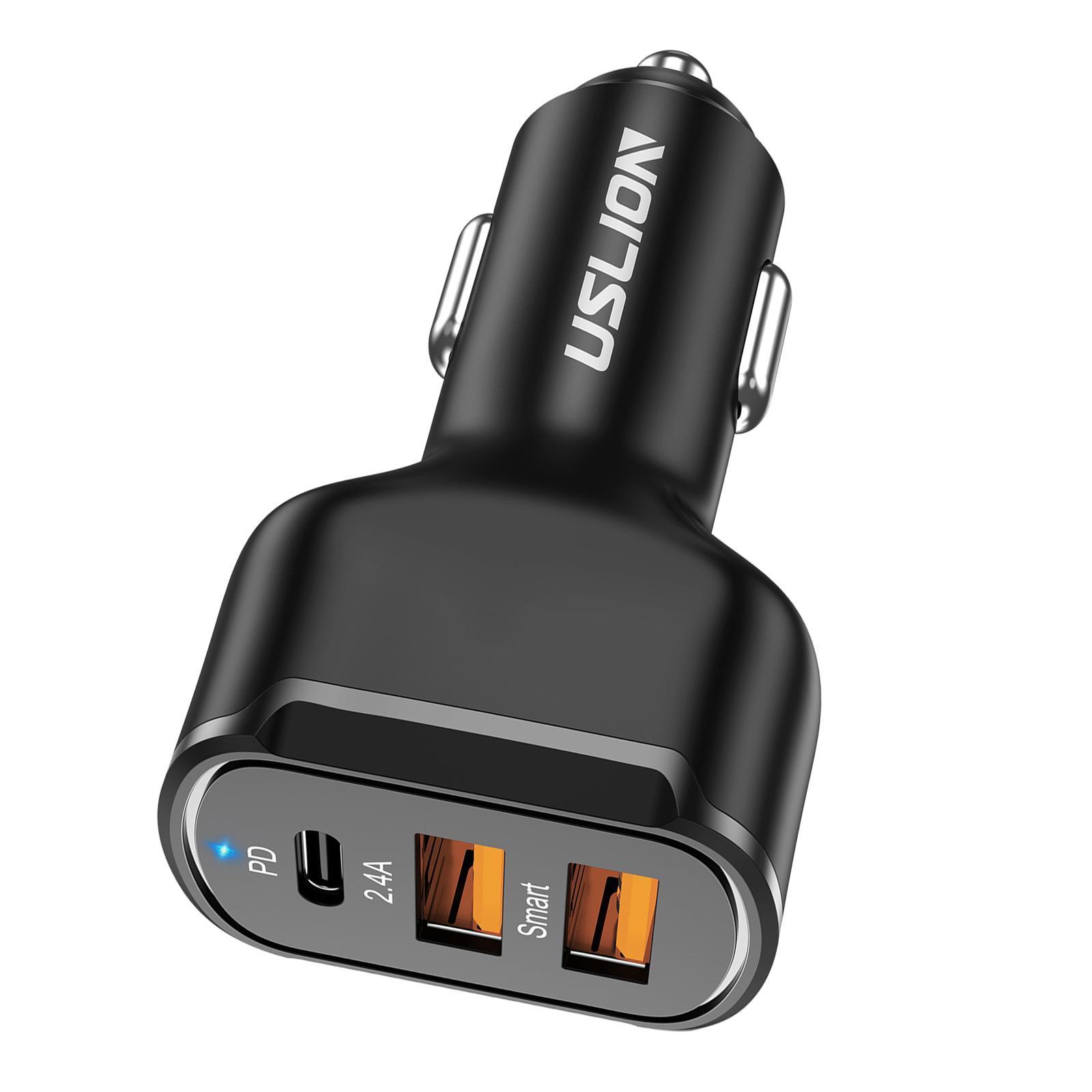 30W USB C Car Charger 2 USB QC 3.0 for  11  Pro Max Xs 8 plus