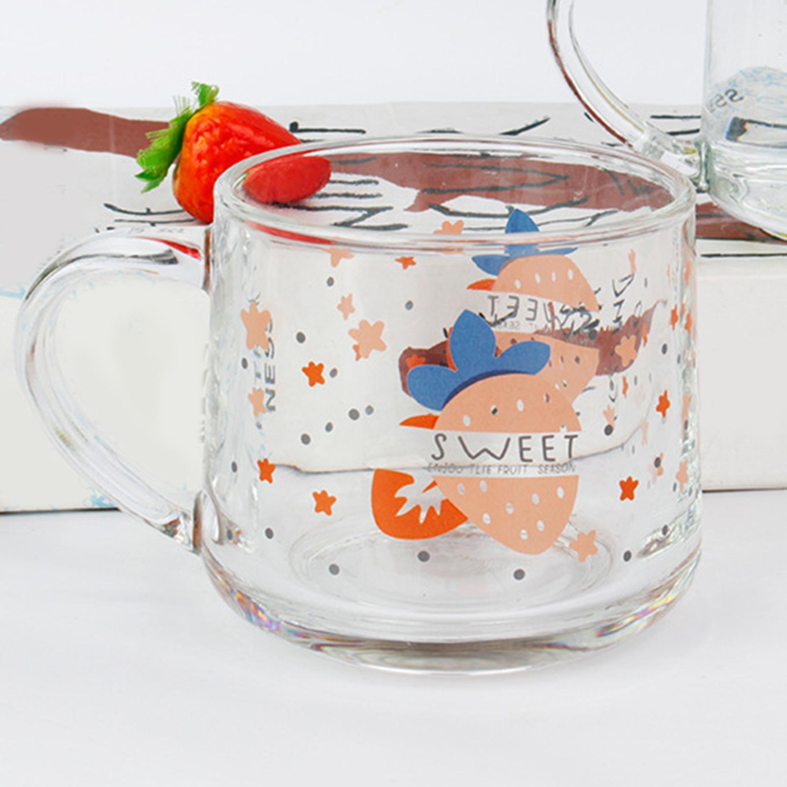 Glass Coffee Cup Teacup Tea Mug with Handle Milk Mug for Yogurt Juice