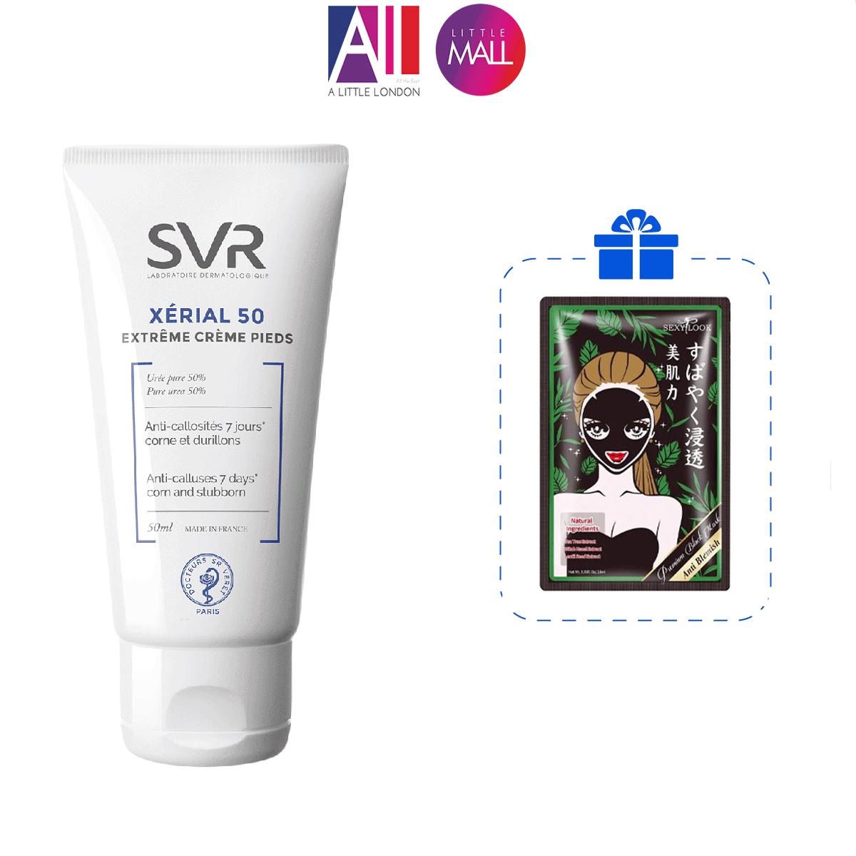 Kem dưỡng ẩm cho da chân khô và nứt nẻ SVR xerial 30/50 creme pieds 50ml TẶNG bông tẩy trang Jomi / mặt nạ Sexylook (Nhập khẩu)