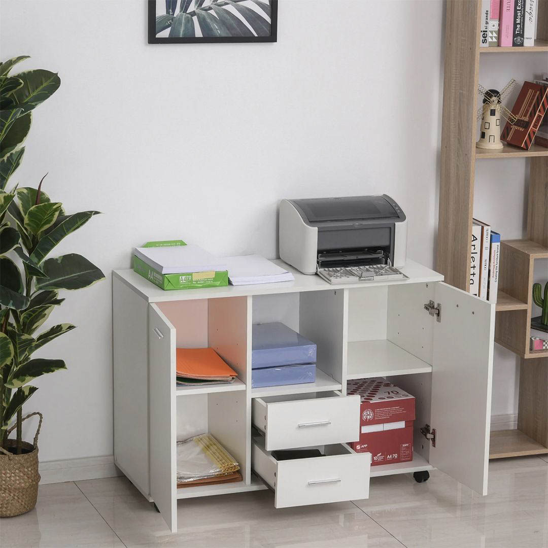 Kệ để máy in gỗ hiện đại SMLIFE Prussia  | Gỗ MDF dày 17mm chống ẩm | D100xR40xC71cm