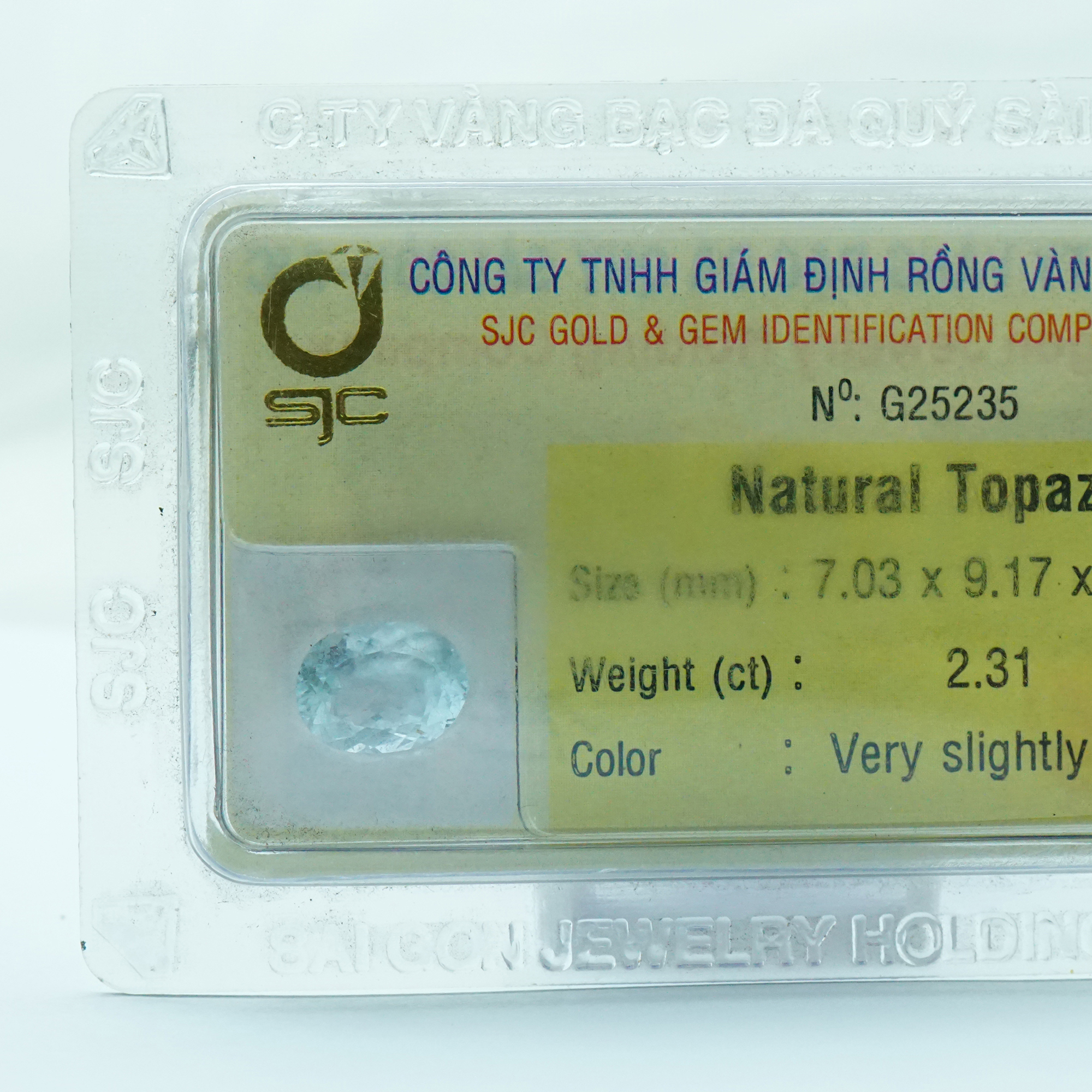 Viên đá Topaz kiểm định tự nhiên mài giác oval - 25235