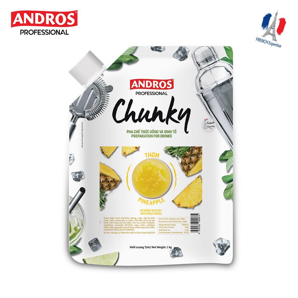 Mứt Trái Cây Pha Chế Thơm - Có Miếng Trái Cây Thật - ANDROS CHUNKY - 1KG