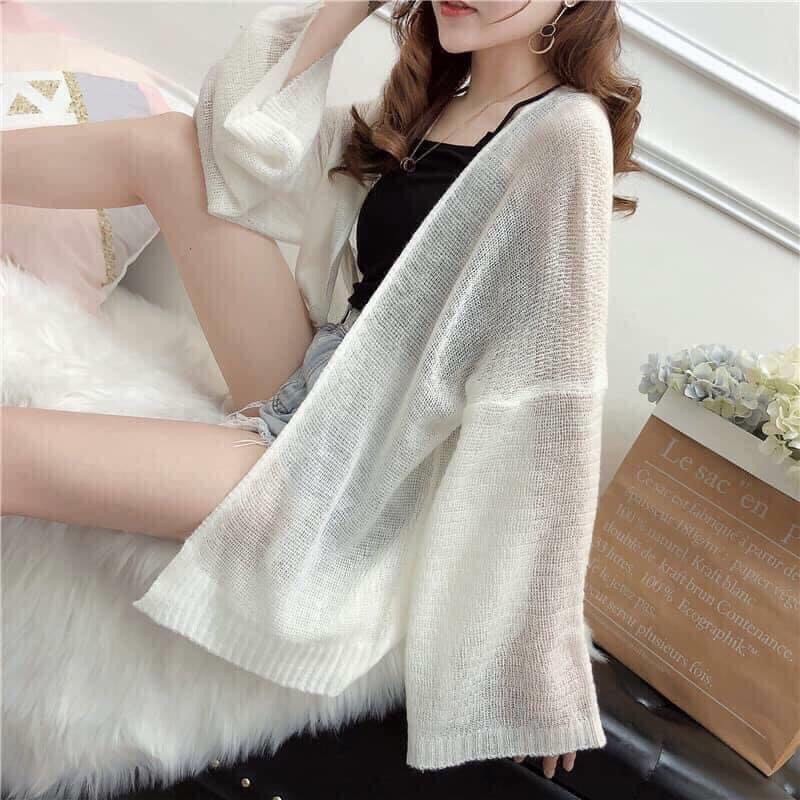 Áo cardigan lưới mỏng phong cách Hàn Quốc SANG CHẢNH