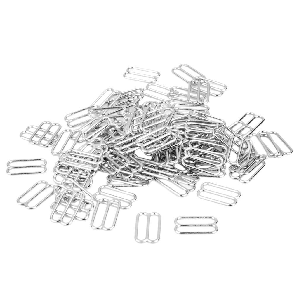 200 Pieces Silver Metal Bra Strap Adjuster Slider/O Ring Lingerie Sewing Crafts
