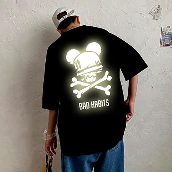 Áo Thun Phản Quang Nam Nữ In hình BAD HABITS , áo chất, đi đêm, đi phượt bao ngầu, nhìn đã mắt