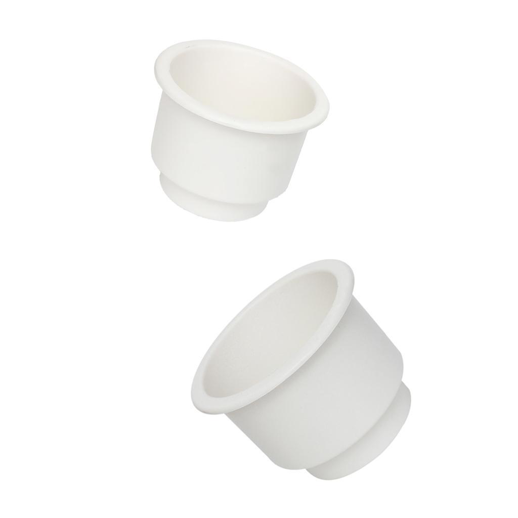 2 Pieces White Recessed Cup Drink Holder for Marine Boat Car RV