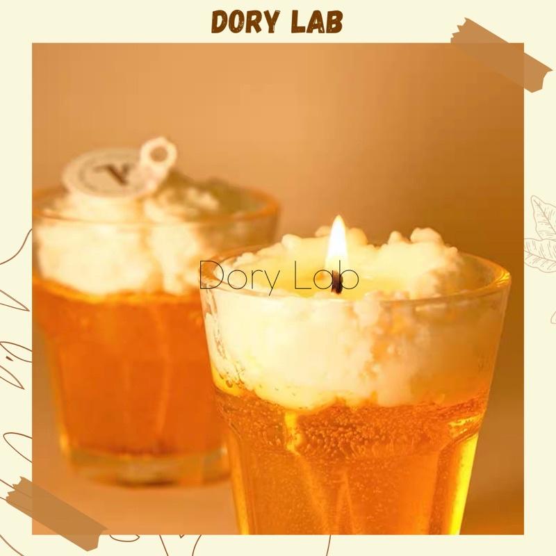 Nến Thơm Ly Bia Size Lớn 220ml Không Khói Handmade Độc Đáo - Dory Lab