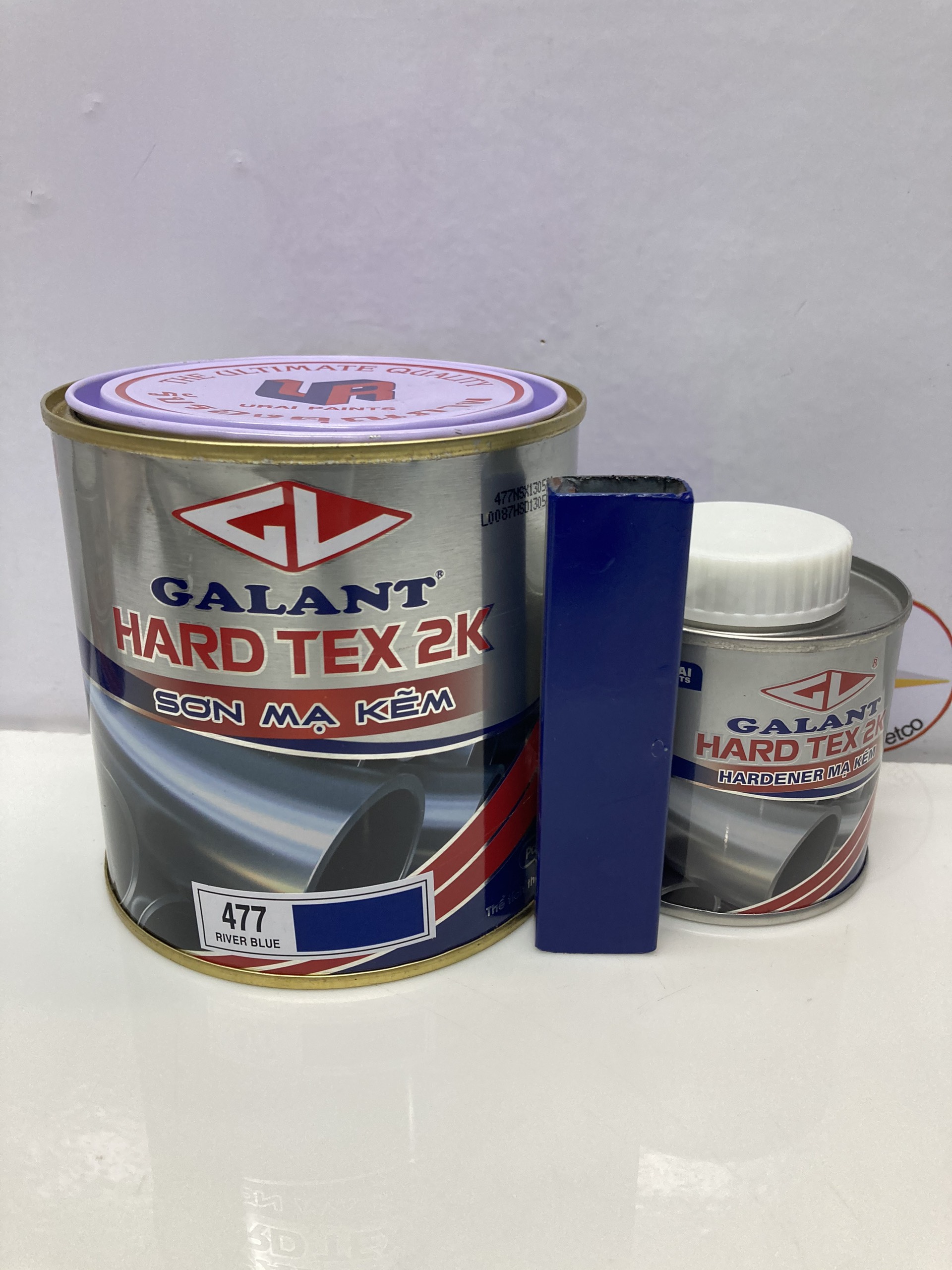 Sơn sắt mạ kẽm không cần lót Galant Hard Tex 2K River Blue 477 1L/bộ