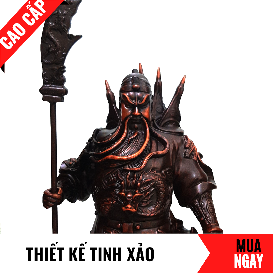 Tượng Quan Công Trang Trí Phong Thủy Cao 46cm