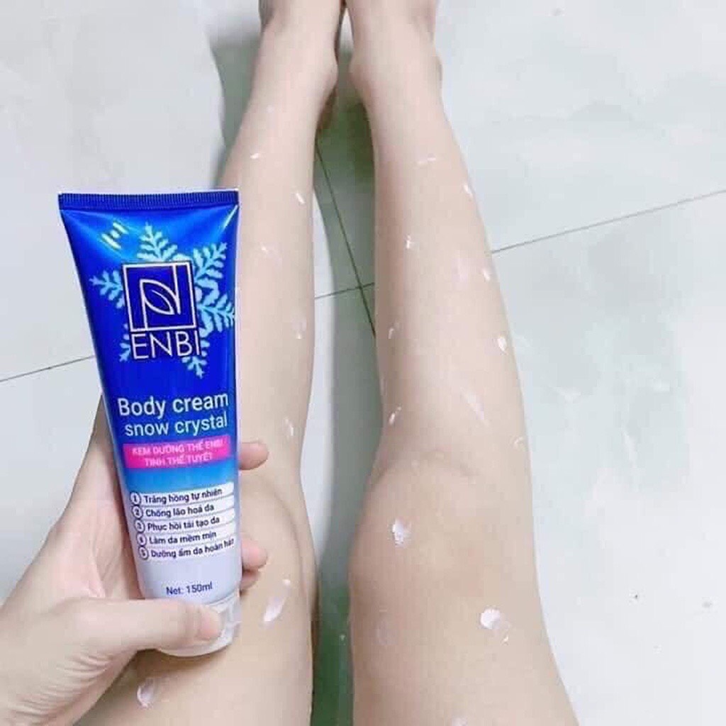 Body Cream kem dưỡng thể enbi tinh thể tuyết trắng da toàn thân Nari bật tone ngay sau 7 ngày sử dụng không bết dính không bờ vân kem cung cấp độ ẩm dưỡng da căng bóng mịn màng khỏe từ sâu bên trong tuýp 120 ml