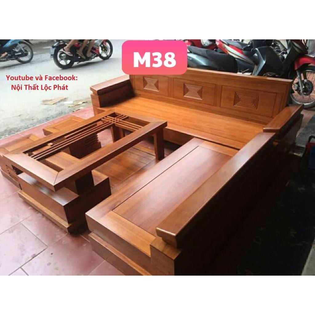 Bàn ghế Phòng Khách bộ góc gỗ hương xám mẫu 97