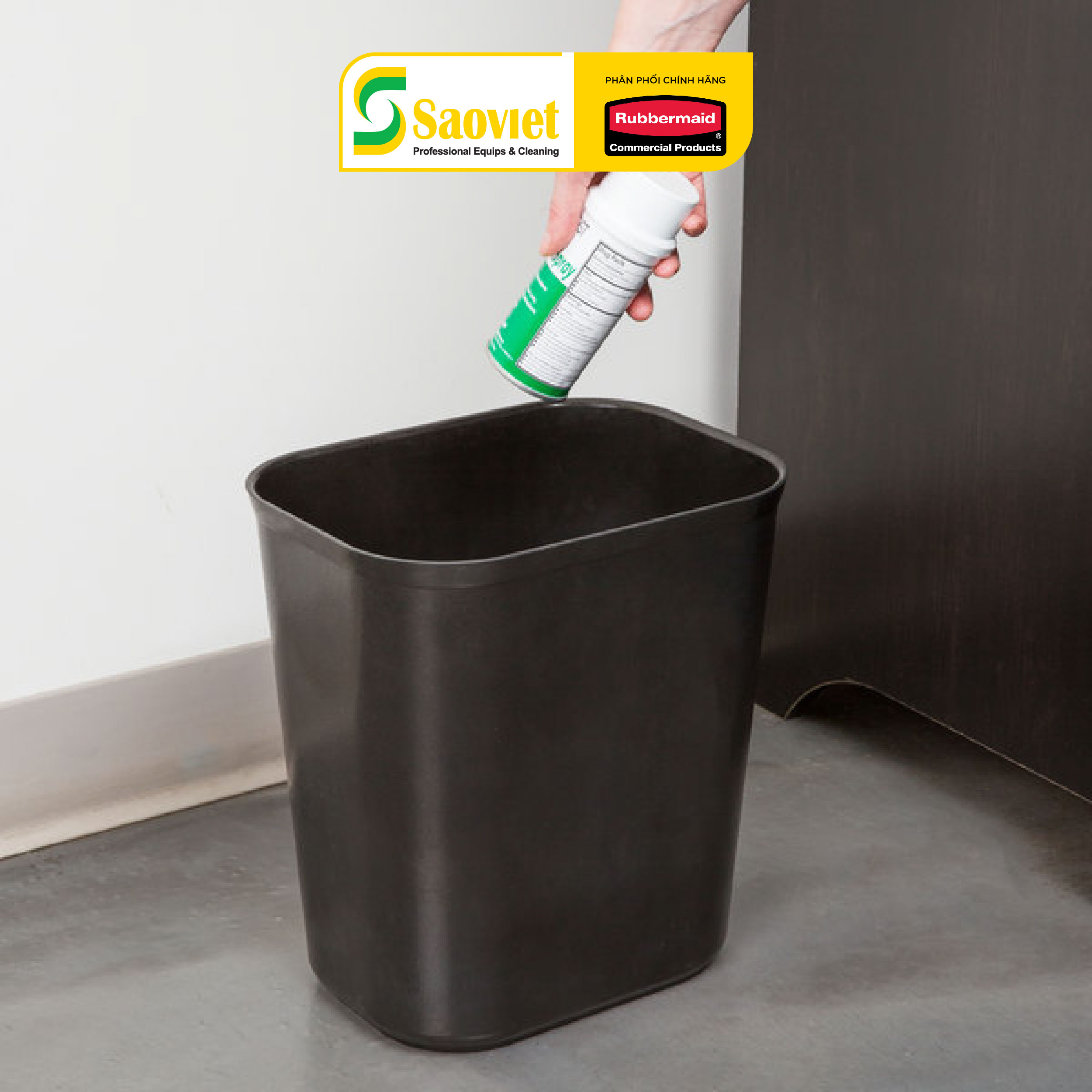 Thùng Rác Văn Phòng Chống Cháy RUBBERMAID (Chính Hãng) - SKU: FG254100/FG254300 | SAOVIETCO