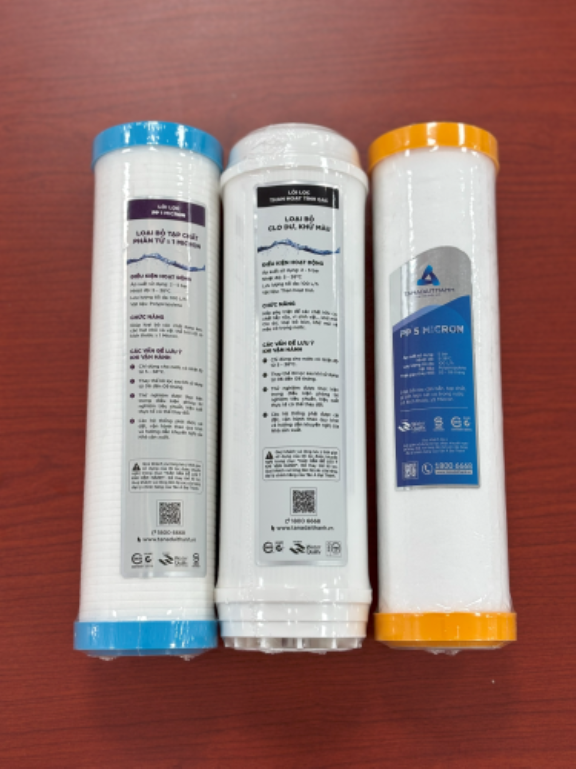 Bộ 3 Lõi Lọc Thô 1-2-3 Tân Á Đại Thành Dùng Cho Máy Lọc Nước RO Hàng Chính Hãng