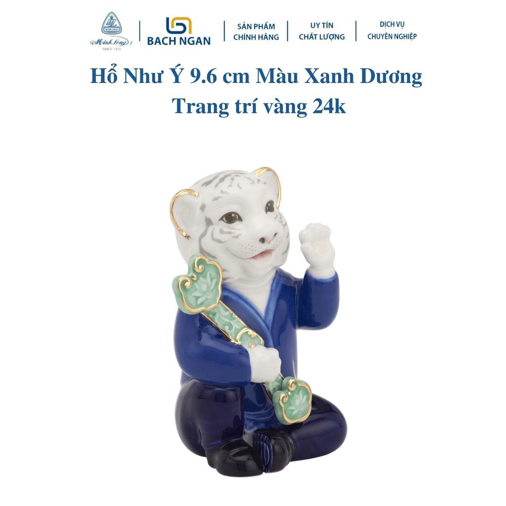 Tượng Hổ Như Ý Minh Long 9.6 cm Trang trí Vàng 24K Nhiều Màu Hàng đẹp dùng trang trí nhà cửa, nội thất, tặng quà tết