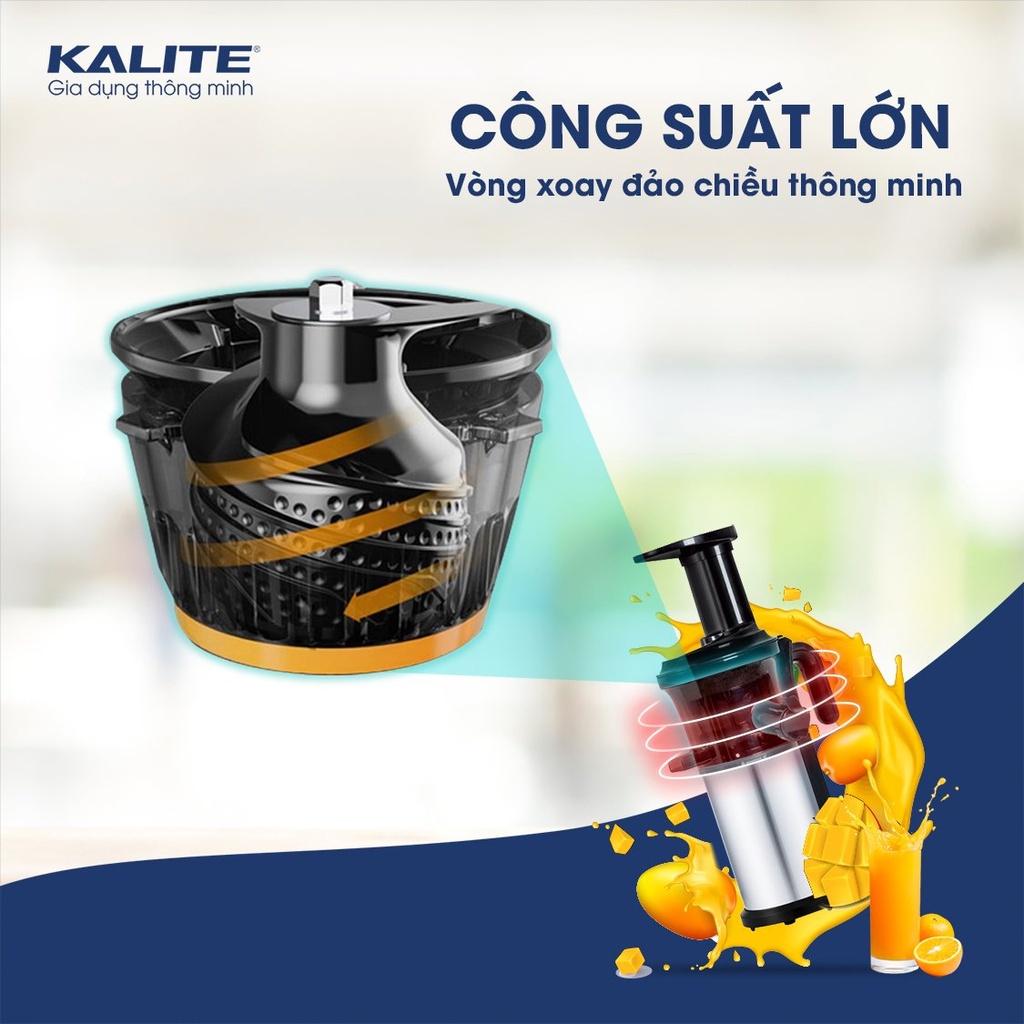 Máy ép chậm Kalite KL 531, công suất 200W, thân máy phủ inox 304, ép kiệt bã, chạy êm, bộ lọc trang bị lọc mịn làm bằng inox 304, hàng chính hãng