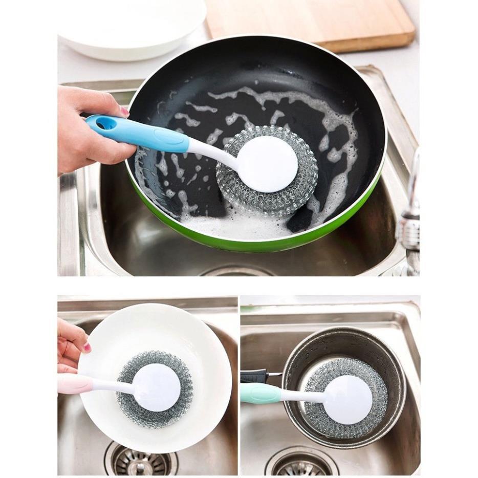 Dụng cụ cọ xoong nồi , dụng cụ vệ sinh có tay cầm đầu sắt