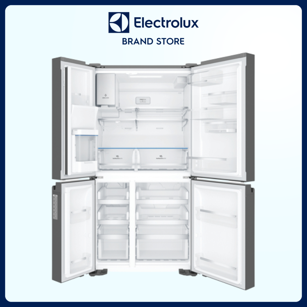 Tủ Lạnh Electrolux Inverter Cửa Pháp 609 Lít - EQE6879A-B - 2 dàn lạnh độc lập, chức năng đông lạnh nhanh, lấy đá nước bên ngoài, khử mùi diệt khuẩn 99,8%