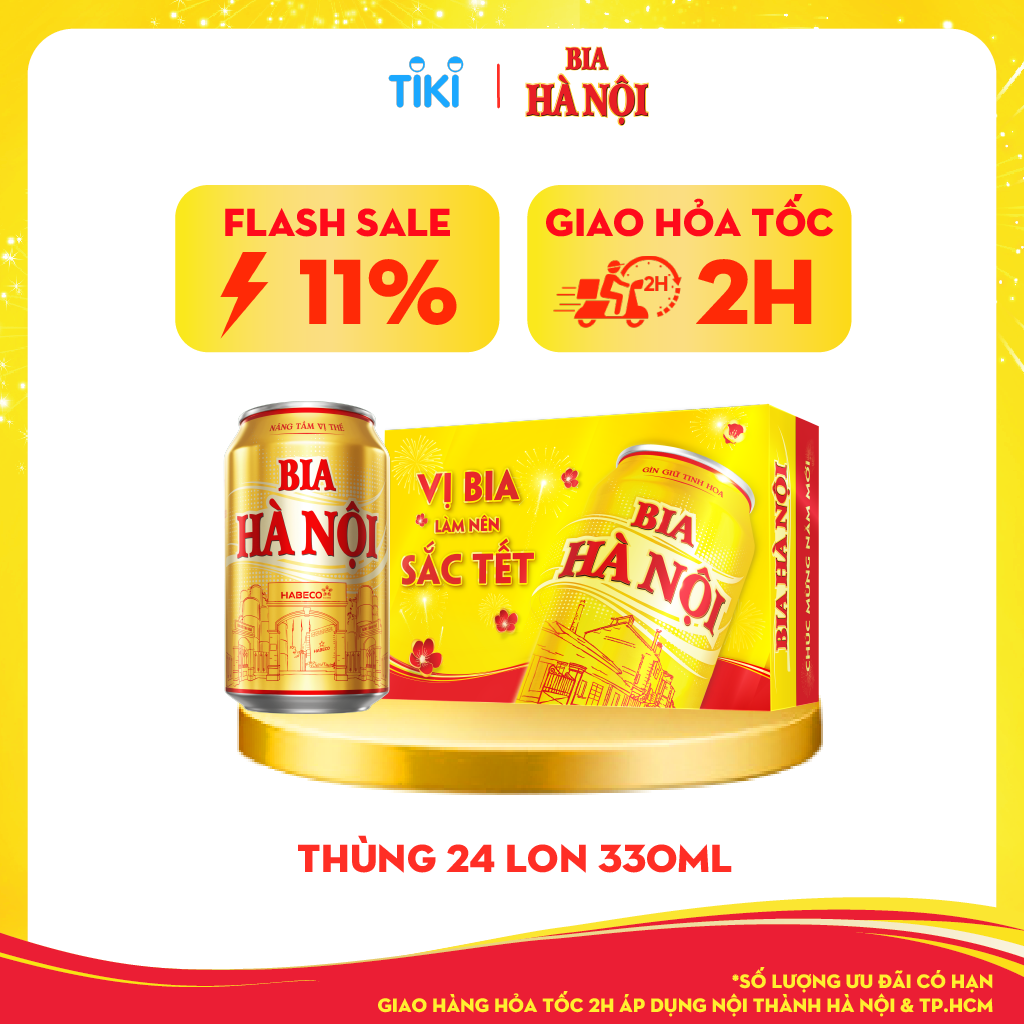 Bia Hà Nội - Thùng 24 Lon 330ML - Phiên bản Tết