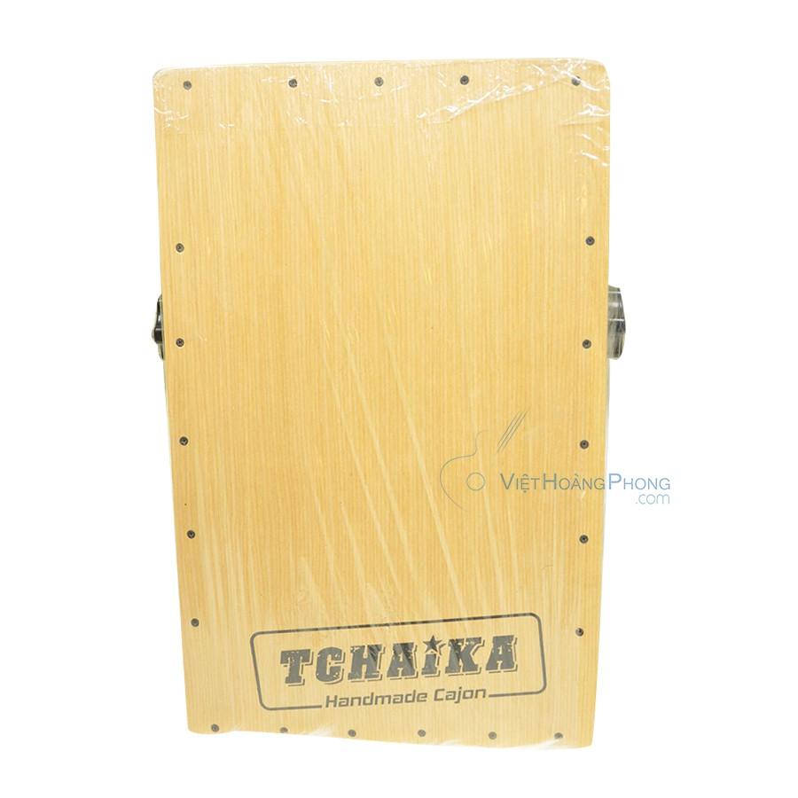 Trống Cajon Handmade Thái Lan TCHAIKA có Snare - Mặt Xéo Trắng