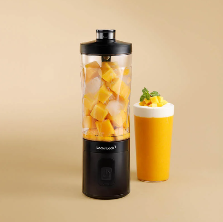 Máy xay sinh tố cầm tay LocknLock Powerful portable blender EJJ356BLK, dung tích 600ml - Màu đen - Hàng chính hãng