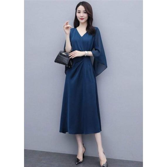 ĐẦM XÒE XẾP LI EO TAY VOAN CHOÀNG