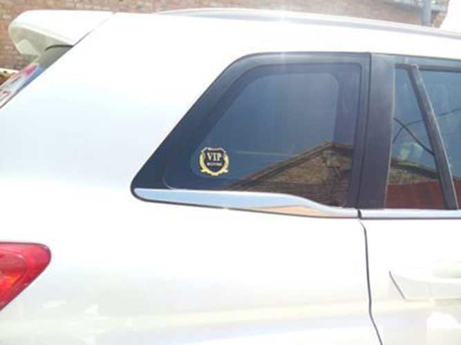Bộ 2 miếng dán logo kim loại chữ VIP MOTOR bông lúa
