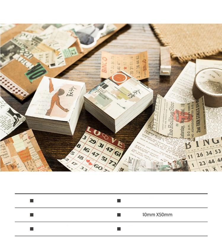 Tập giấy họa tiết vintage phong cách cổ điển trang trí sổ tay, bullet journal