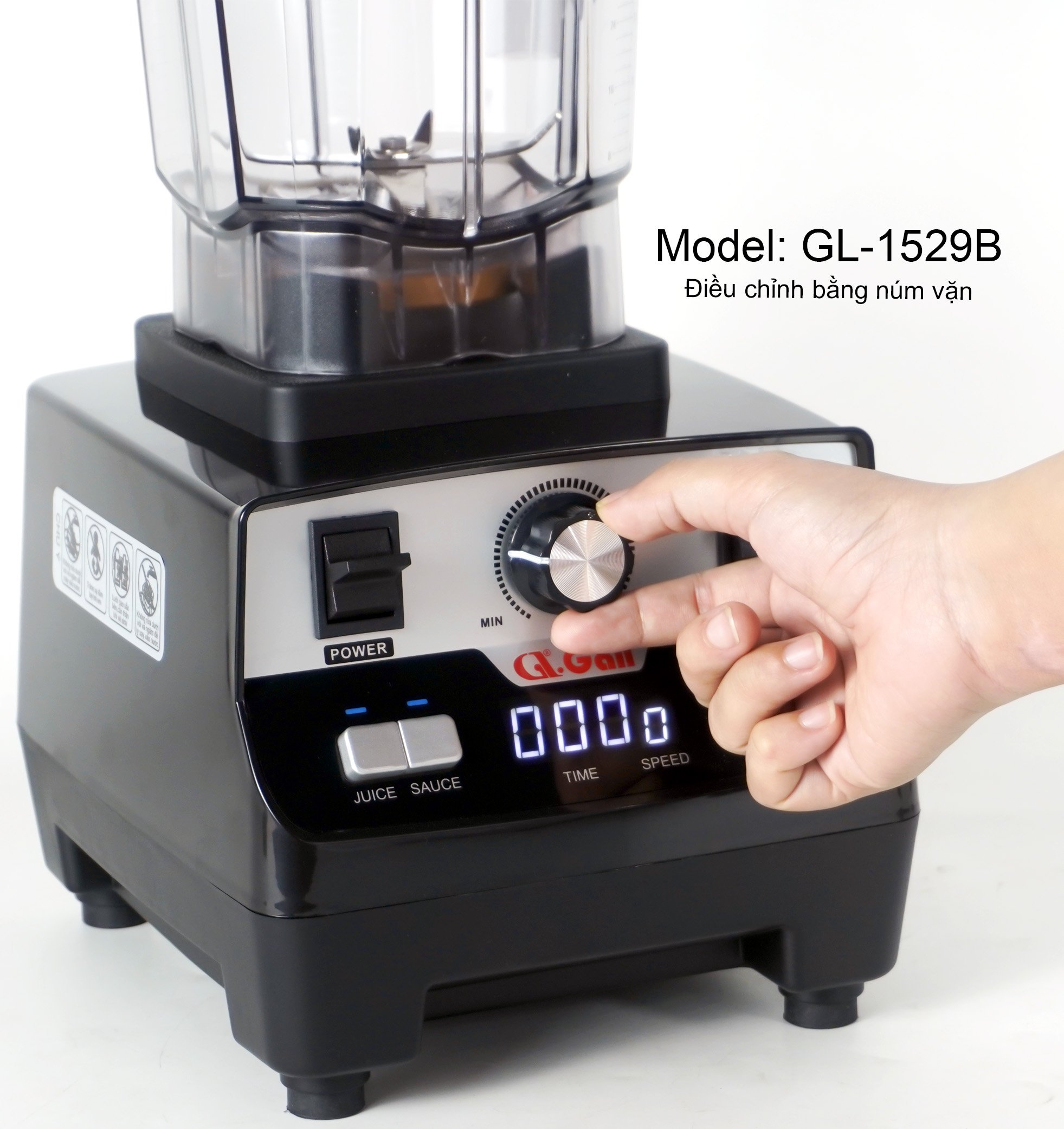 Sinh Tố Công Nghiệp Gali GL-1529B Dung tích 2 Lít, Motor 100% dây đồng đảm bảo độ bền bỉ, bảng điều khiển dạng cảm ứng, lưỡi dao bằng thép không gỉ. Hàng chính hãng bảo hành 24 tháng