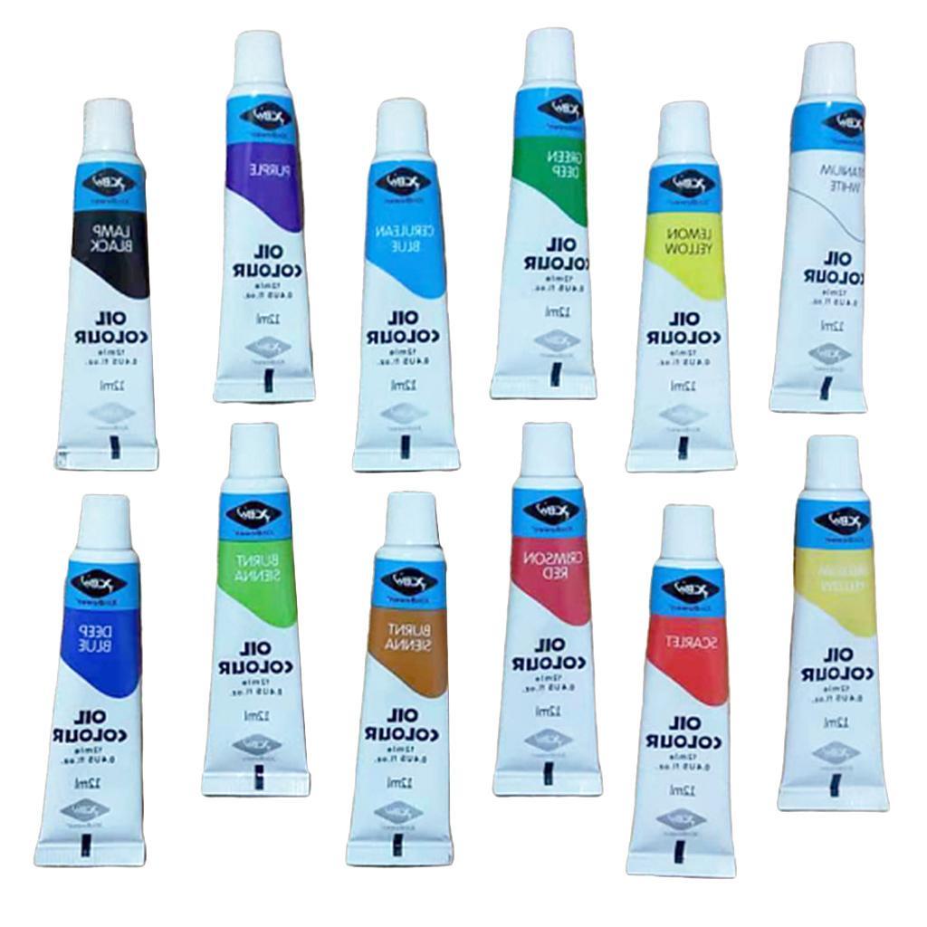 Tube Acrylic Paint Set Pigment Art Painting Drawing Tools Brushes Palette