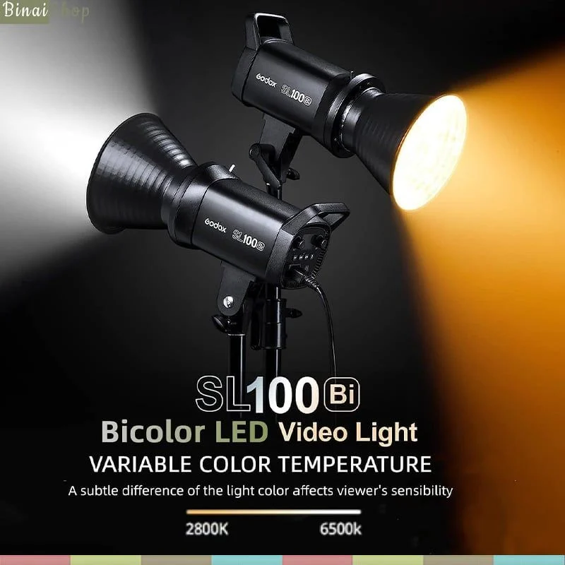 Godox SL100D / SL100Bi - Đèn Led Hỗ Trợ Cho Quay Phim, Chụp Hình, Điều Khiển APP, Công Suất Tối Đa 100W - Hàng chính hãng