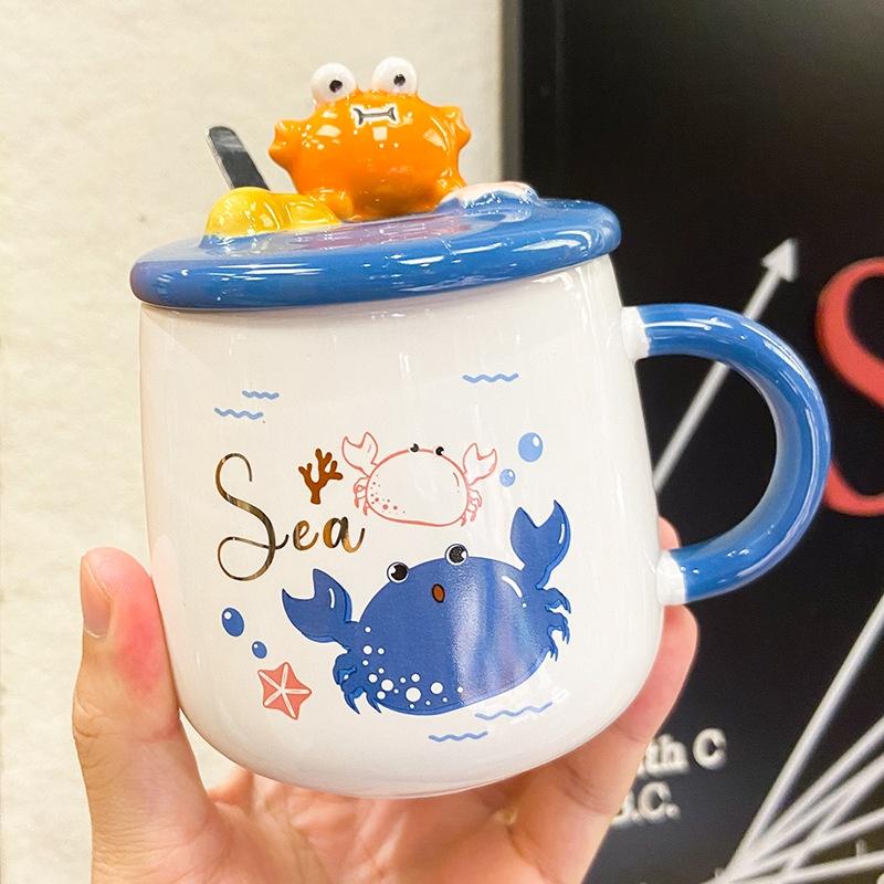 Cốc sứ Cua, Kì lân , - Cốc uống nước sò, sao dễ thương - quà tặng văn phòng