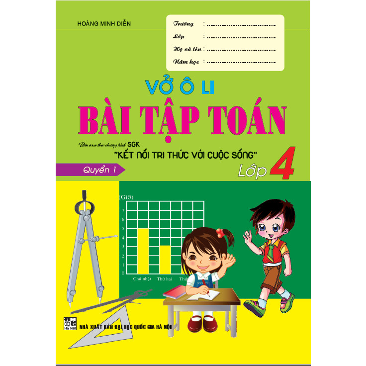 sách - Vở ô li bài tập toán 4 - quyển 1 (biên soạn theo chương trình sgk kết nối tri thức với cuộc sống)