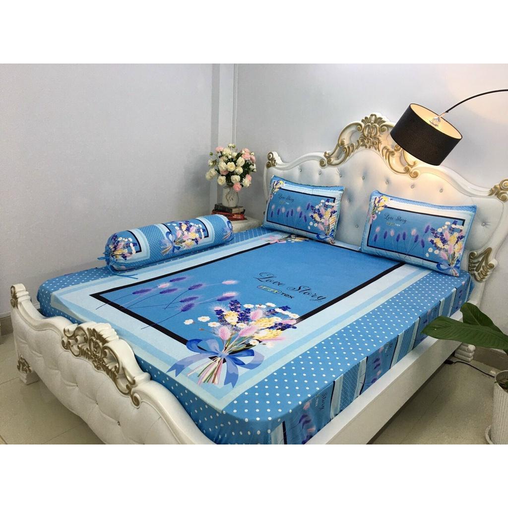 Bộ Drap+áo gối { 4 món} thun Ý 5D Cao Cấp , mát lạnh, thấm hút tốt