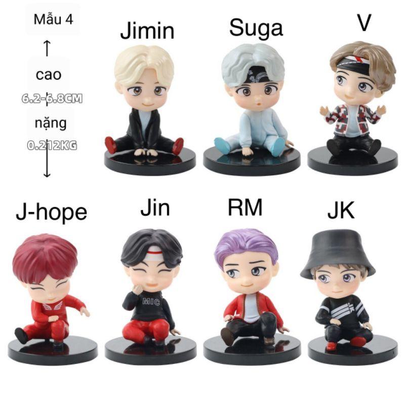 Set 7 mô hình búp bê các thành viên nhóm nhạc BTS Mẫu 4