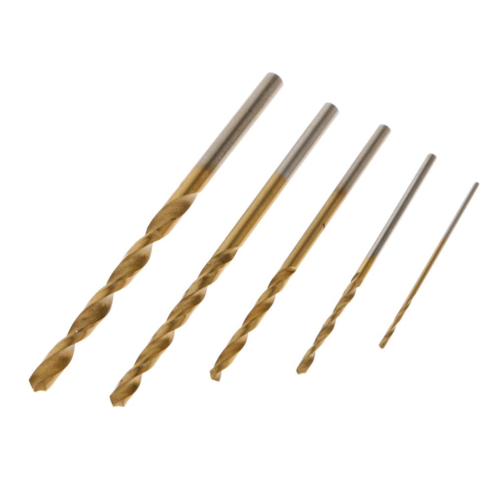 50pcs Titanium Coated Twist Drill Bit Drill Bits Glass Jewellery Hobby Tool