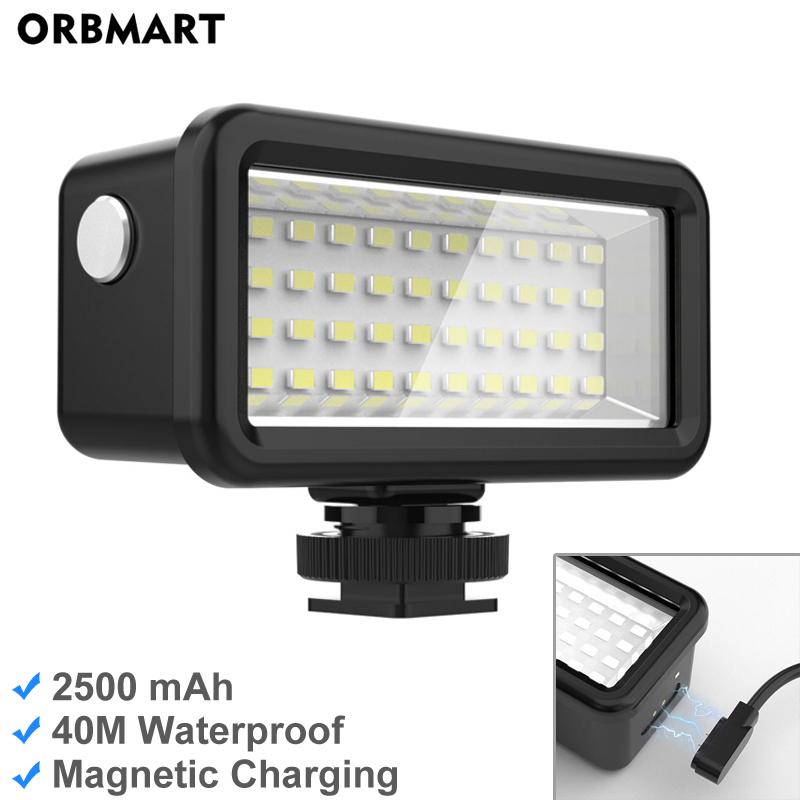 Đèn LED chống thấm Đèn chiếu sáng Đèn chiếu sáng Đèn dưới nước chiếu sáng cho GoPro 11/10 SJCAM YI DJI OSMO Điện thoại hành động điện thoại di động