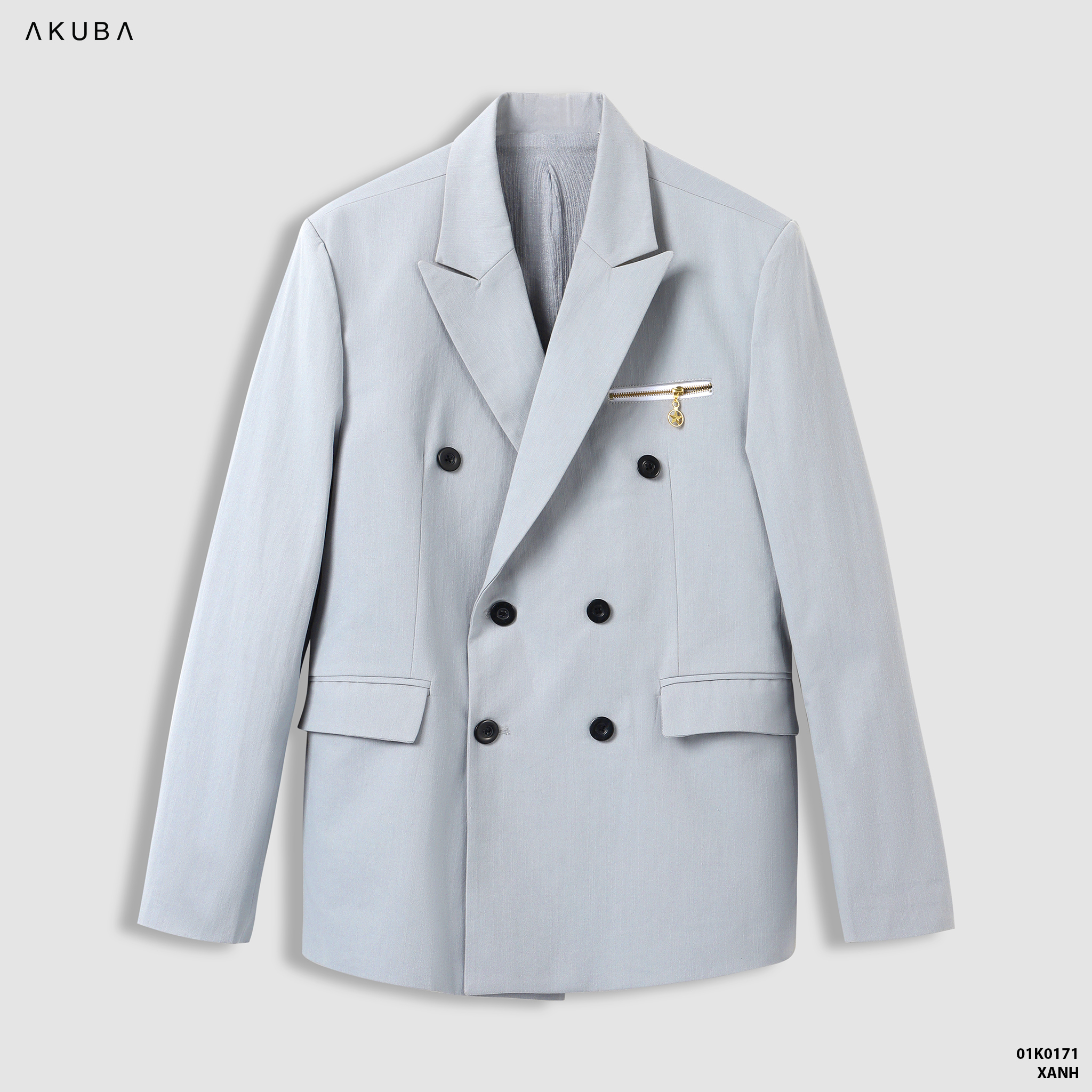 Áo khoác Blazer nam trơn sang trọng AKUBA form regular, mặc thoải mái, nhiều màu | 01K0171